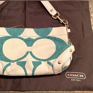 NWT Teal Signature Coach Shoulder Bag